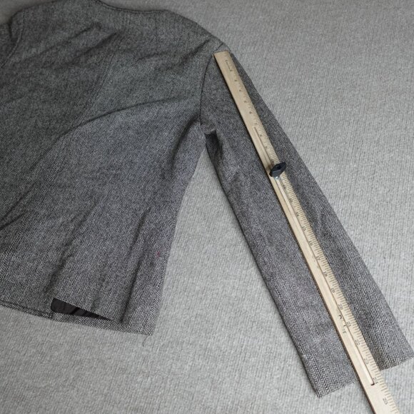 Tory Burch Blazer Brown Small Herringbone Tweed Jacket Toggle Front 22061513 - Picture 10 of 12